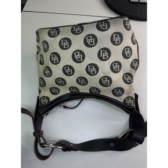 DAMAGED For parts - DOONEY & BOURKE Beige Black Circle Hobo Purse Shoulder L - Picture 11 of 14